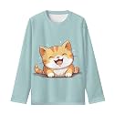 Long Sleeve Shirts for Girls Casual Crewneck Tops Fall Winter Outfits for 3-16 Years Old
