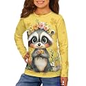 Long Sleeve Shirts for Girls Winter Tops 3-16t Cartoon T Shirts for Fall Clothes