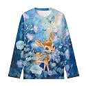 Long Sleeve Shirts for Girls Winter Tops 3-16t Cartoon T Shirts for Fall Clothes