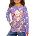 Long Sleeve Shirts for Girls Winter Tops 3-16t Cartoon T Shirts for Fall Clothes