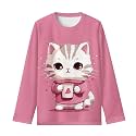 Long Sleeve Shirts for Girls Winter Tops 3-16t Cartoon T Shirts for Fall Clothes