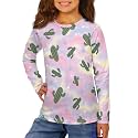 Long Sleeve Shirts for Girls Winter Tops 3-16t Cartoon T Shirts for Fall Clothes