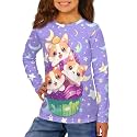 Long Sleeve Shirts for Girls Winter Tops 3-16t Cartoon T Shirts for Fall Clothes