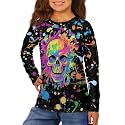 Long Sleeve Shirts for Girls Winter Tops 3-16t Cartoon T Shirts for Fall Clothes