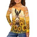 Long Sleeve Shirts for Girls Winter Tops 3-16t Cartoon T Shirts for Fall Clothes