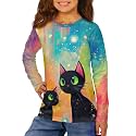 Long Sleeve Shirts for Girls Winter Tops 3-16t Cartoon T Shirts for Fall Clothes