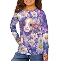 Long Sleeve Shirts for Girls Winter Tops 3-16t Cartoon T Shirts for Fall Clothes