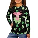 Long Sleeve Shirts for Girls Winter Tops 3-16t Cartoon T Shirts for Fall Clothes