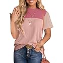 Long Sleeve Shirts for Women Casual Lightweight Sweaters Color Block Striped Tunic Tops