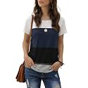 Long Sleeve Shirts for Women Casual Lightweight Sweaters Color Block Striped Tunic Tops