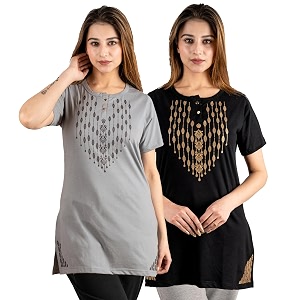 Long Tshirts for Women Combo of 2