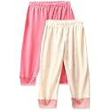 Longies Unisex-Baby Carrot Leggings (LIRBLPO2V001_Off White &amp; Pink2002_0-6 Months)