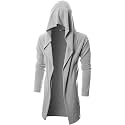Longline Hooded Cardigan Ruffle Shawl Collar Open