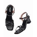 Longwalk Women39s Cross Strap Sandal Transparent Heel