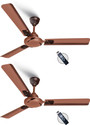 Longway Creta P2 with 2 Year Warranty Ultra High Speed 1200 mm Ceiling Fan (Smoked Brown | Pack of 2)