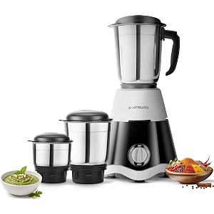 longway super dlx mixer grinder  500 watt powerful motor  3 jars for grinding mixing juicing  2 year warranty black amp gray 3 jars
