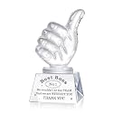 LONGWIN Best Boss Gifts for Women Men, Unique Bosses Day, Birthday, Christmas, Thanks Giving Day, Gift for Female Male Crystal Awards with Thumbs Up