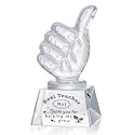 LONGWIN Best Teacher Appreciation Gifts for Women Men, Teacher Christmas Birthday Retirement Thank You Gifts Crystal Awards with Thumbs Up, Unique Present