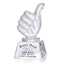 LONGWIN Crystal Thumbs Up Awards, Best Dad Gifts from Daughter Son for Father's Day, Birthday, Christmas, Thanksgiving