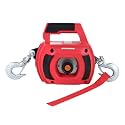 Portable Drill Winch, Rotate The Hook 360 Degrees, Red Handheld Drill Winch/Hoist of 750 LB Capacity with 40 Foot Alloy Wire Rope for Lifting & Dragging, Stretched Wire Fence, Log Handling.