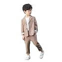 lontakids Boys Plaid Blazer Pants Set Casual