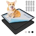 LOOBANI Dog Pee Pad Holder - 2 Pack Silicone Puppy Pad Holder - High Edge Dog Potty Tray with 4 Holder Clamps for Puppy Potty Training, Fits Up to 24" x 24" Training Pads, Black