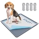 LOOBANI Large Dog Pee Pad Holder - Silicone Puppy Potty Tray With High Edge and 4 Clamps for Training, Fits Up to 27" x 27" Pads, Gray