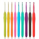 Looen Crochet Hooks 9-Piece Set, Ergonomic Rubber Grip Crochet Hook Set for Crocheting, Fine Knitting and Crochet Supplies, Crochet Kits for Arthritis Patients and Beginners.
