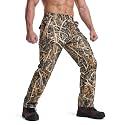 LOOGU Camo Hunting Pants for Men Water-Resistant Quiet &amp; Matte Turkey Hunting Camo Pants for Men with 6 Pockets