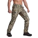 LOOGU Camo Hunting Pants for Men Water-Resistant Quiet &amp; Matte Turkey Hunting Camo Pants for Men with 6 Pockets