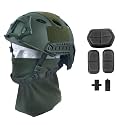 LOOGU Fast BJ Base Jump Tactical Helmet for Airsoft with 12-in-1 Headwear