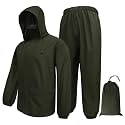 LOOGU Men's Rain Suit - Rain Gear for Men Waterproof, Lightweight Rain Coat, Breathable Mens Rain Jackets Hood and Pants