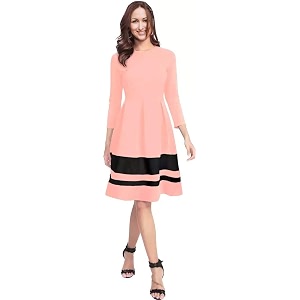 LookMark Cotton A-Line Knee-Length Womens Dress
