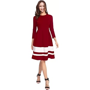 LookMark Cotton A-Line Knee-Length Womens Dress