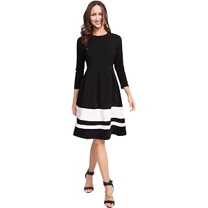 LookMark Cotton A-Line Knee-Length Womens Dress