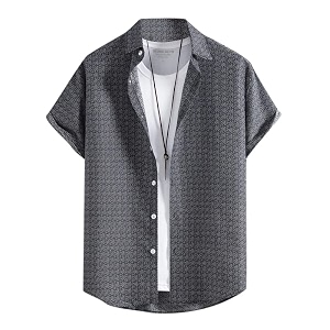 LookMark Mens Cotton Regular Fit Printed Shirt