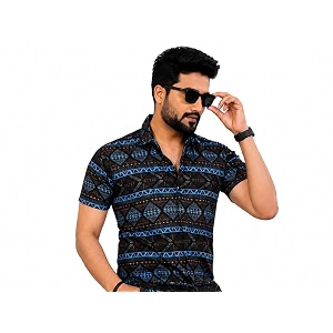 LookMark Mens Stylish Lycra Blend Half Sleeve