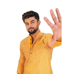 LookMark Mens Printed Silk Blend Kurta with