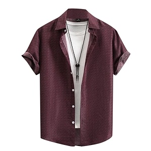 LookMark Mens Cotton Regular Fit Printed Shirt