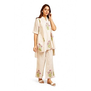 LookMark Womens Off White Viscose Rayon Printed