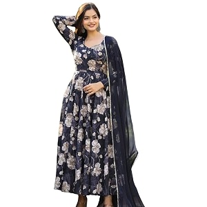 LookMark Womens Kurta Set in Navy Blue