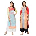LookMark Womens Printed Crepe A-Line Kurti Pack