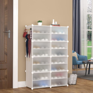 LOOKNSNAP 8 Door 16 Shelf Plastic Metal