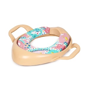 cushioned potty seat with easy grip handles and comfortable seat ivory