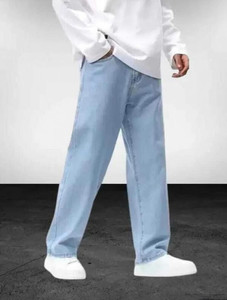LOOKONCE Loose Fit Men Light Blue Jeans
