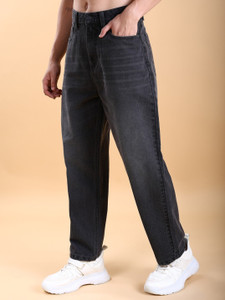 LOOKONCE Straight Fit Men Dark Grey Jeans