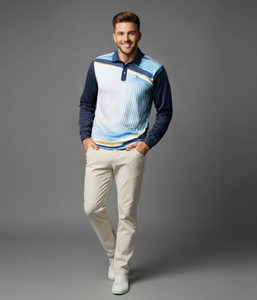 lookswala Printed Men Polo Neck Multicolor T-Shirt