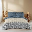 LOOMLYFE 200TC Premium Glace Cotton Duvet Cover/Comforter Cover/Rajai Cover/Blanket Cover/Quilt Cover for Double Bed with Zipper 90"x100" inches - BlueCoconut