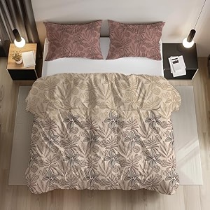 loomlyfe 300 tc cotton all season king size ac comforter  blanket  duvet with 1 king size flat bedsheet 108x108 inch and 2 large pillow cover - 4 piece comforter set - marooncoconut