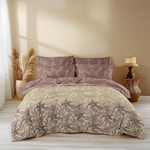 loomlyfe 300 tc cotton all season king size ac comforter  blanket  duvet with 1 king size flat bedsheet 108x108 inch and 2 large pillow cover - 4 piece comforter set - marooncoconut